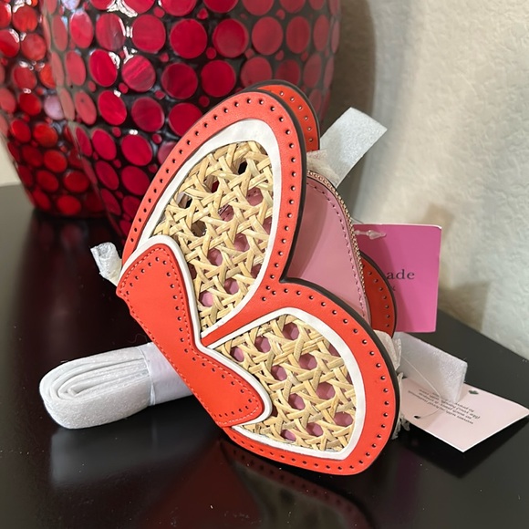 Kate Spade NWT Wing It Wicker Butterfly Coin Purse On A Chain - Picture 6 of 11